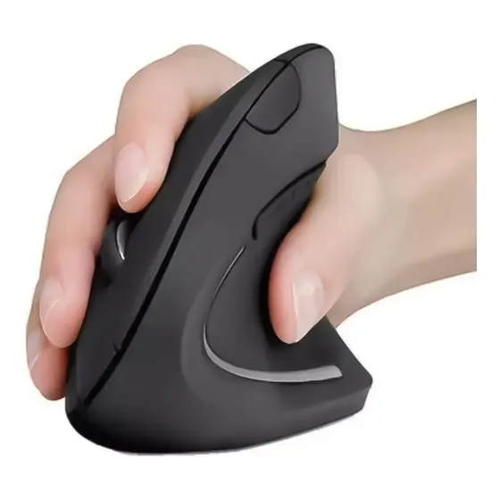 Mouse Vertical Inalámbrico Jiexin D5 Negro Ergonómico 1600dpi Óptico