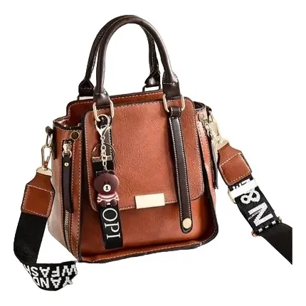 Bolso Cartera Morral Cuero Pu + Llavero - Cartera Elegante