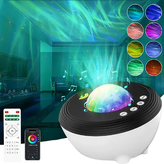 Luminaria Projetor Aurora Boreal Estrelado Bluetooth Ws8809 Cor da cúpula Branco 110V/220V (Bivolt)