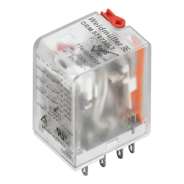 Relevador Bobina 24 Vac De 10 Amps + Base 8 Pines Weidmuller
