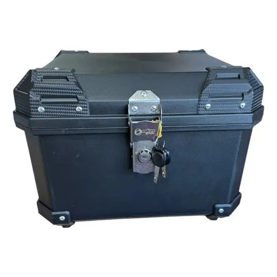 Baul Moto Top Case 45l Negro Respaldo Con Base