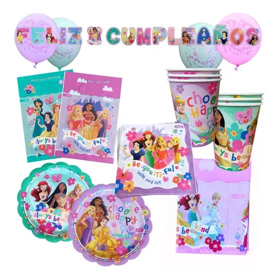 Pack Cumpleaños Princesas De Disney X 24 Cotillón Activarte