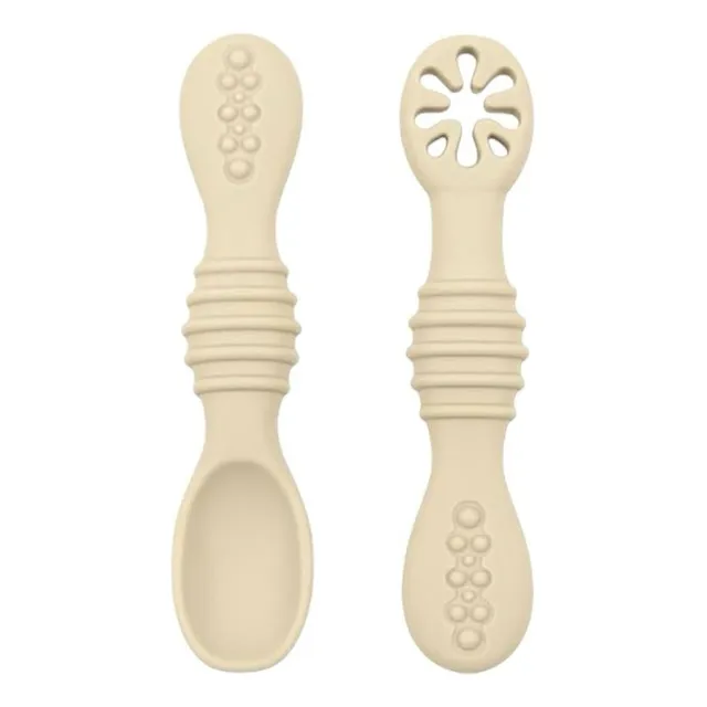 Set De Cucharas Precuchara De Silicona Aprendizaje Bebé