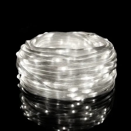 Cordão Fio De Fada Genai 30m 300 Leds Branco Bivolt Ip65 Interior Exterior 12v