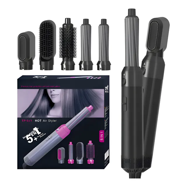 Cepillo Secador Cabello 5 En 1 Rizador Tenaza Set 110v Peine