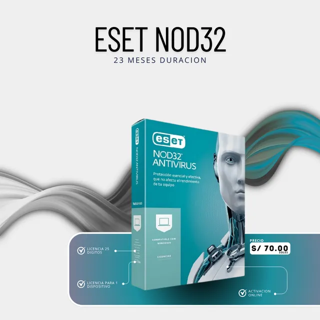 Antivirus Eset® Nod32 2025 Licencia Digital 1 Año + 11 Meses