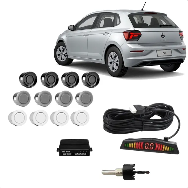 Kit Sensor Estacionamento Ré Vw Polo Tsi Mpi Highline Todos