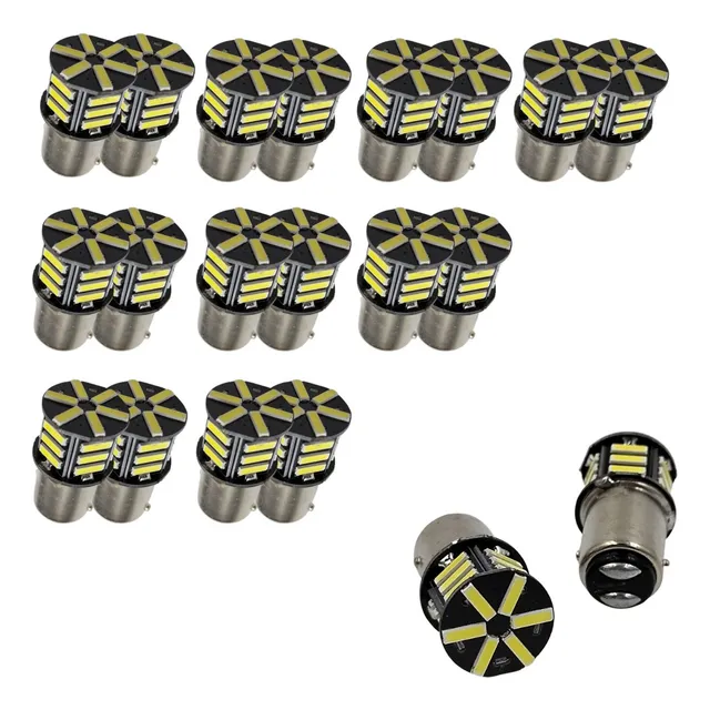 10 Pares Focos 21 Hiper Leds Luz Fija Y Estrobo Cs103421st