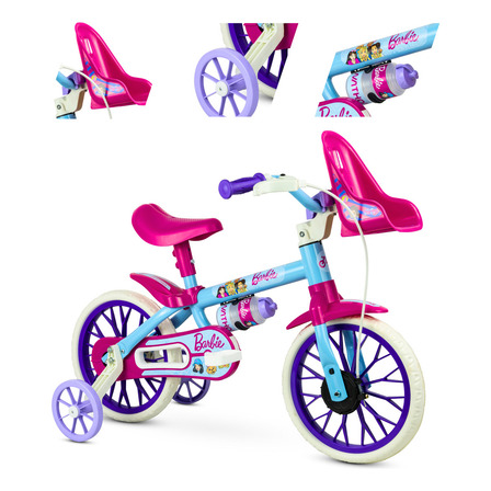 Bicicleta Infantil Aro 12 Garrafinha Cestinhas Barbie Nathor Cor Rosa-chiclete Tamanho Do Quadro 53 Cm Bicicleta Infantil Aro 12 Garrafinha Cestinhas Barbie Nathor Cor Rosa-chiclete Tamanho Do Quadro 53 Cm
