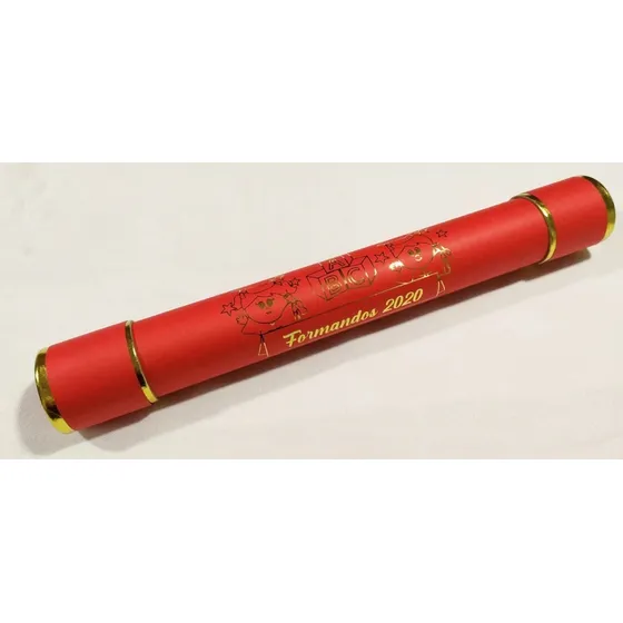 Canudo De Formatura Vermelho Personalizado Infantil Abc