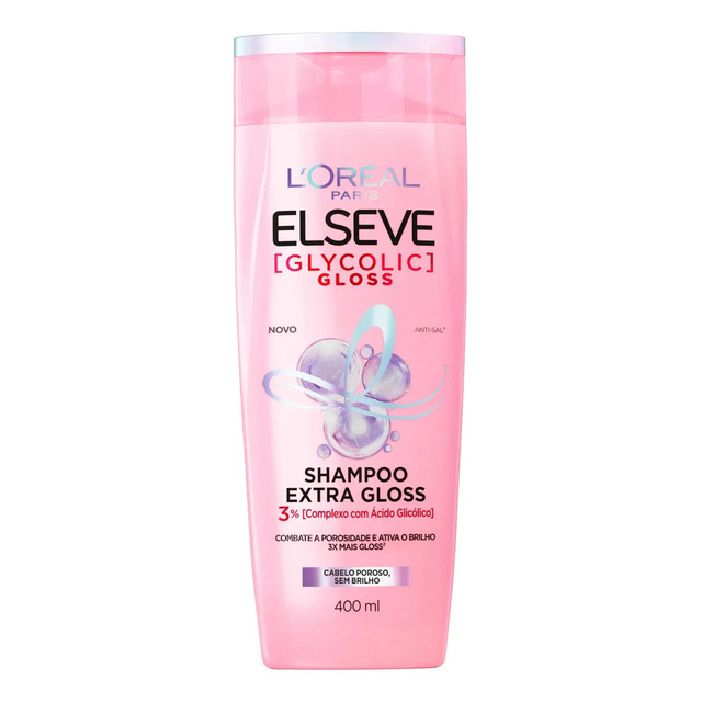 Shampoo Elseve Glycolic Gloss L'oréal Paris Para Brilho Intenso 400 Ml