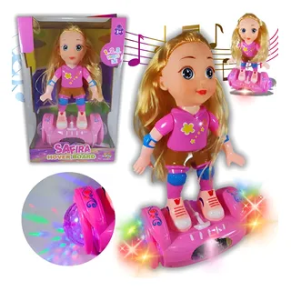 Boneca Hoverboard GiratĂłria 360 Brinquedo Som Luz Skate Boneca Hoverboard GiratĂłria 360 Brinquedo Som Luz Skate