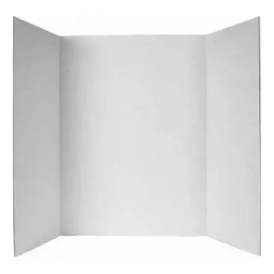 Expositor De Cartón Tablero  Tríptico Blanco 102cm X 71cm