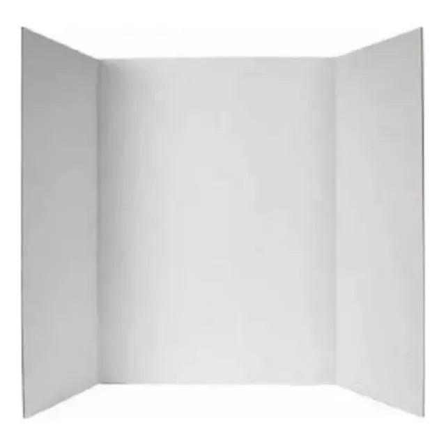 Expositor De Cartón Tablero  Tríptico Blanco 102cm X 71cm