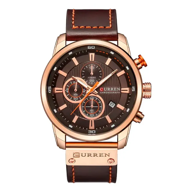 Reloj Curren Casual 8291-4 Marron Correa De Cuero