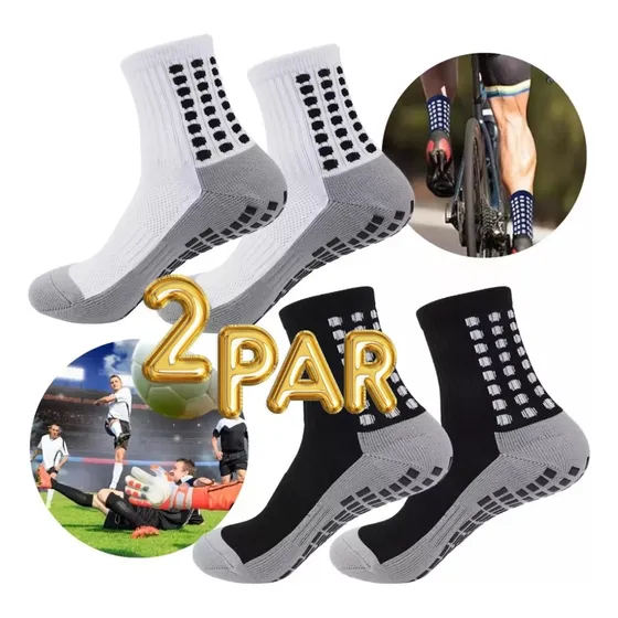 Set 2 Par Calceta Media Antideslizante Tipo Trusox Deporte F