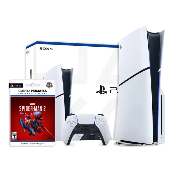 Consola Playstation 5 Slim Disco Spiderman - Ps5 1 Control Color Blanco