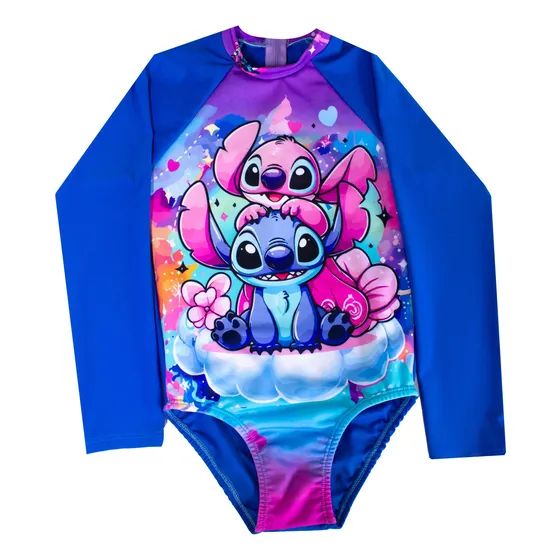 Traje De Baño Manga Larga De Stitch Y Angela