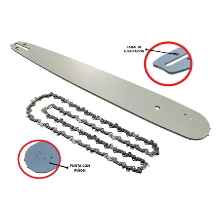 Set de Espada y Cadena Para Motosierra de 20" Pulgadas, con 76 Eslabones