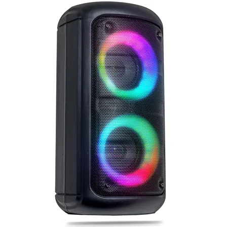 Caixa De Som Bluetooth Portátil Led Rgb Radio Usb Pendrive Preto 127/220v