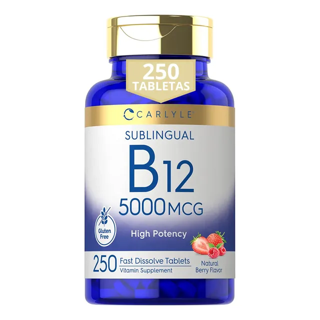 Vitamina B12 Sublingual 5000 Mcg Tabletas Cianocobalamina