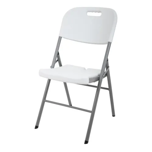 Silla Plegable De Plástico Y Acero Para Jardín Camping LG Color Blanco Blanco