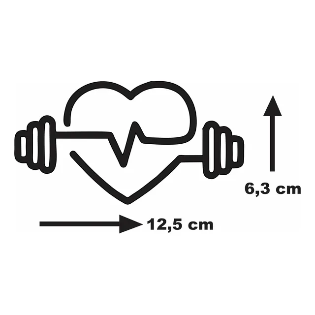 Sticker Adhesivo Para Auto De Gym Corazón