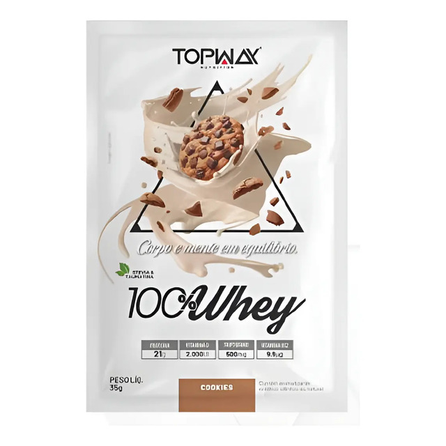 Monodose De Whey 100% - Caixa C/ 10 - Topway Sabores Cookies Biscoitos
