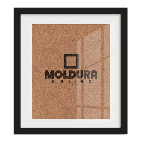 Moldura 27x21 P/ Foto 21x27 Com Vidro E Paspatur De 3cm