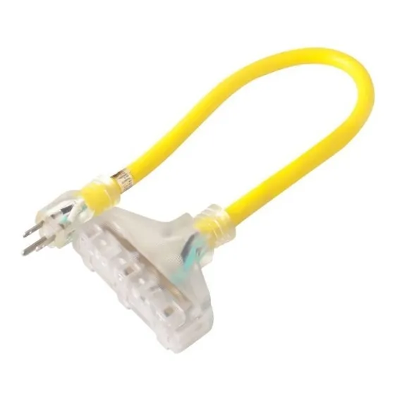 Cable De Extensión Eléctrica 15m 3 Enchufes Calibre 14