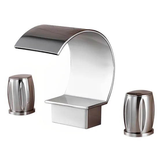 Elegante Grifo Lavabo Baño Boquilla Curvada Do Asa Tr Laton