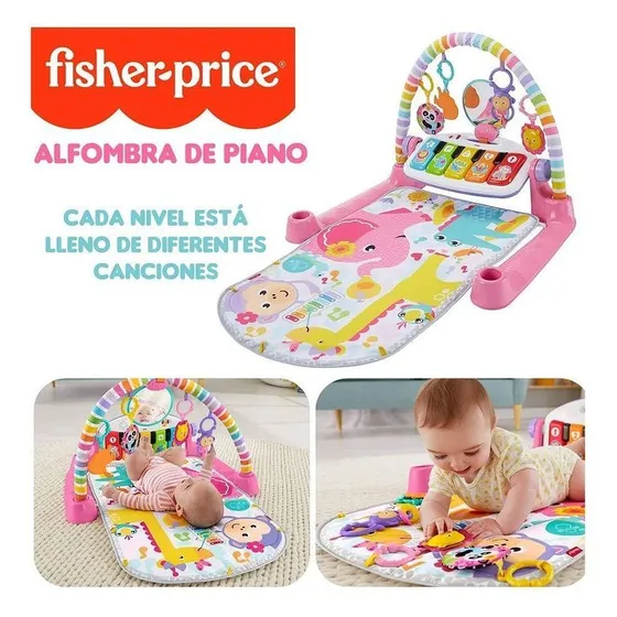 Gimnasio Para Bebé Alfombra De Piano Rosa De Fisher-price 