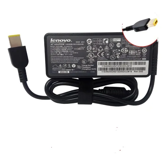 Cargador Para Lenovo Punta Usb 20v  3.25a  65w Color Negro
