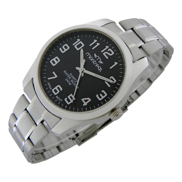 Reloj Montreal Me150 Hombre Malla Acero Sumergible 30 Mts
