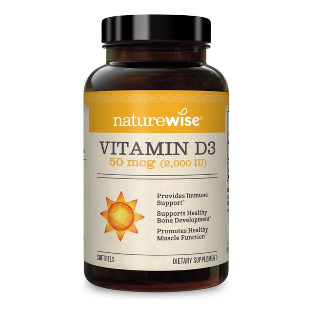 Suplemento de vitamina D3 de 2000 UI de Naturewise para 1 año de suministro