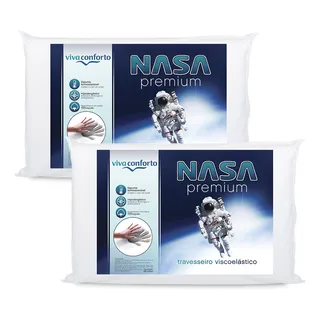 Kit 2 Travesseiros Nasa Viva Conforto Antialérgico Aproveite Kit 2 Travesseiros Nasa Viva Conforto Antialérgico Aproveite