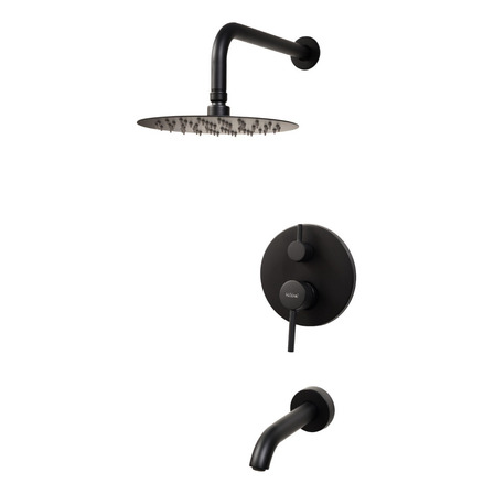 Kubel Flor Ducha Sanitarios Griferia Baño Canilla Redonda 20cm Color Negro Mate Kubel Flor Ducha Sanitarios Griferia Baño Canilla Redonda 20cm Color Negro Mate