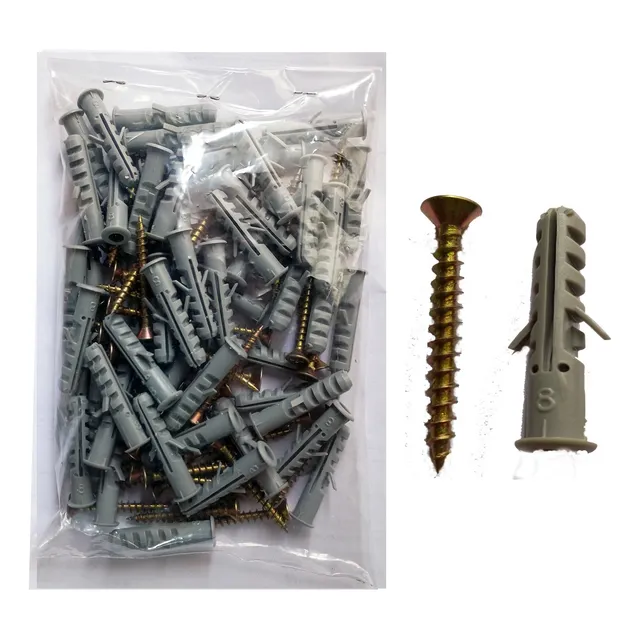 Tornillo Fix 5x45mm + Tarugo C/tope Py N°8 P/ Ladrillo Común