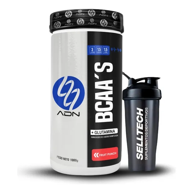 Aminoácido Adn Bcca 1kg Fruit Punch + Shaker