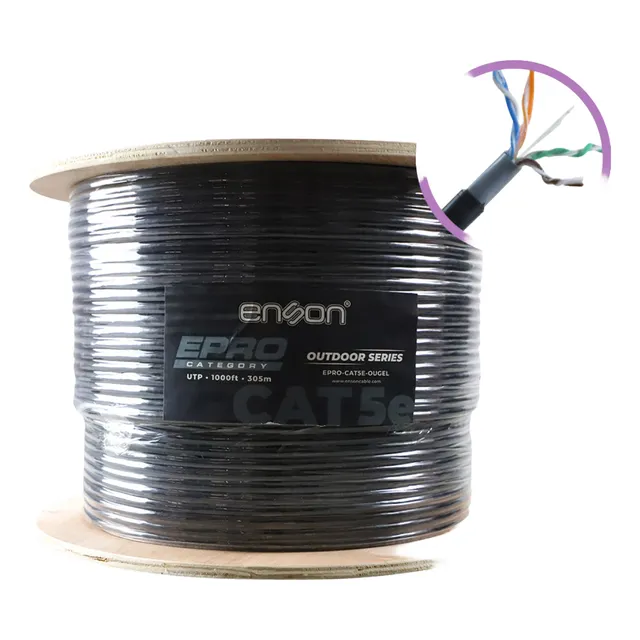 Cable Utp Cat5e Forro Pvc+pe+gel 24 Awg 100% Cobre Exterior