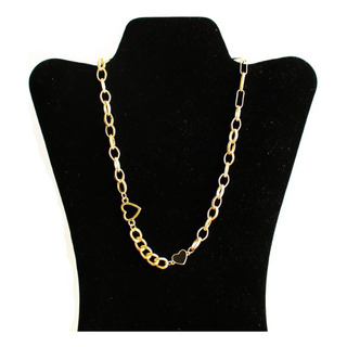 Collar Color Dorado Con Dije De Doble Corazón - #65 D Collar Color Dorado Con Dije De Doble Corazón - #65 D