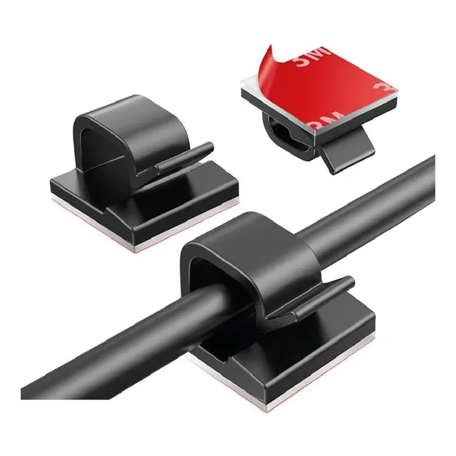 Organizar Cables Clip Adhesivo Soporte Escritorio Pared X12