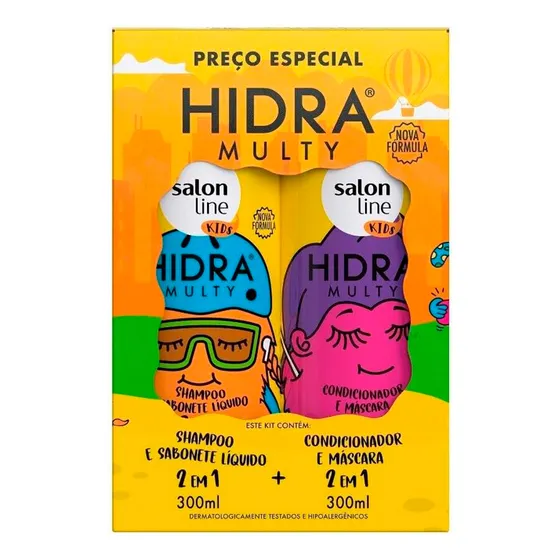 Kit Shampoo + Condicionador Salon Line Hidra Multy Kids 300ml Cada
