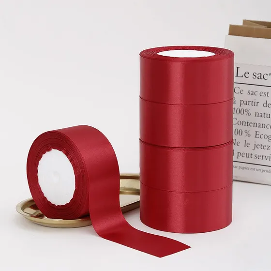 5 Rollos Cinta De Tela Raso Satin Satinada 4.5cm 114 Metros