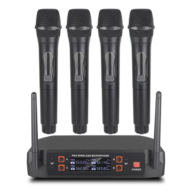 Micrófono Inalámbrico Profesional Dinámico Karaoke 4 Piezas
