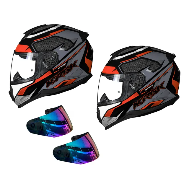 Kit 2 Capacetes Norisk Razor Speedmax Esportivo Fechado Top