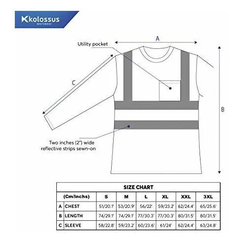 Kolossus Camiseta Seguridad Manga Larga 100% Poliester Ansi