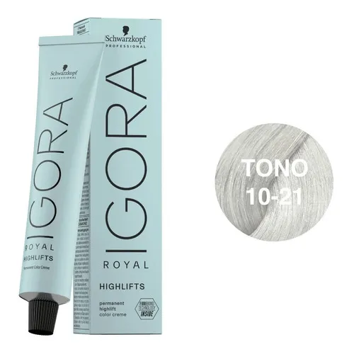 Tinte Profesional Permanente Igora Royal Schwarzkopf 60ml Tono 10-21