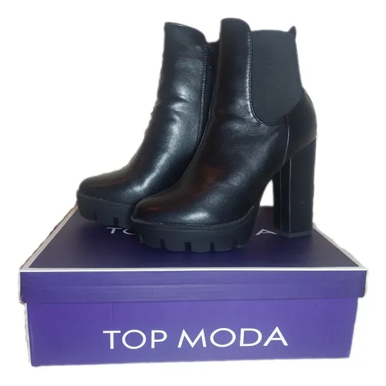 Botas Cuero Tacón Alto Dama. Top Moda 