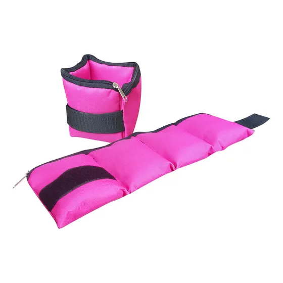 Tobilleras Peso Pesas Con Abrojo Regulable - Par 1 Kilo- Color Rosa